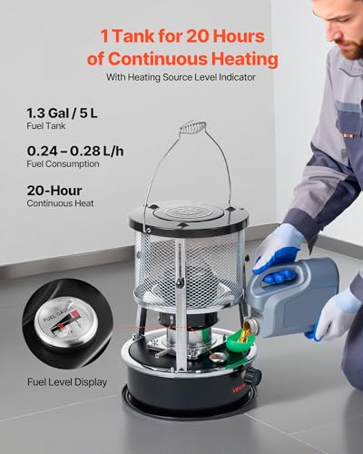 Portable Kerosene Heater & Stove 9000 BTU Indoor Outdoor Camping Fireplace with Adjustable Height