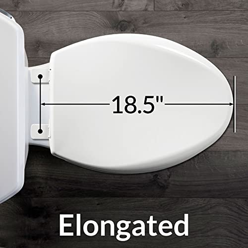 Elongated Heavy Duty Commercial Toilet Seat with Cover - White