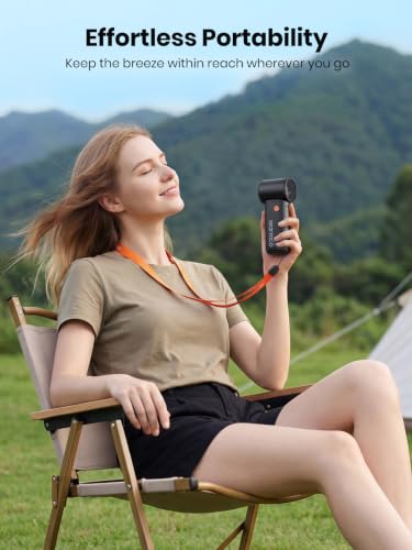 Portable Handheld Fan with 10000mAh Battery - Black