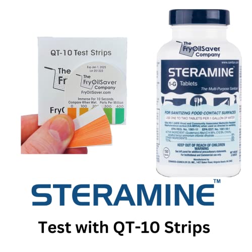Steramine Sanitizing Tablets Pack of 6 with 30 Test Strips - Food Contact Sanitizer