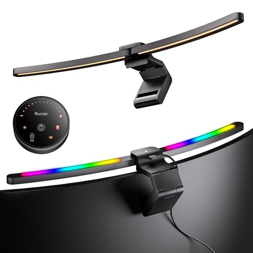Curved Monitor Light Bar RGB Desk Lamp for 34+ Inch Screens, Stepless Brightness & Color