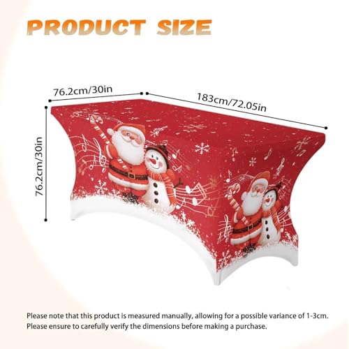 Cute Santa Claus Snowman 6FT Tablecloth for 6ft Rectangular Tables – Uorisanigo