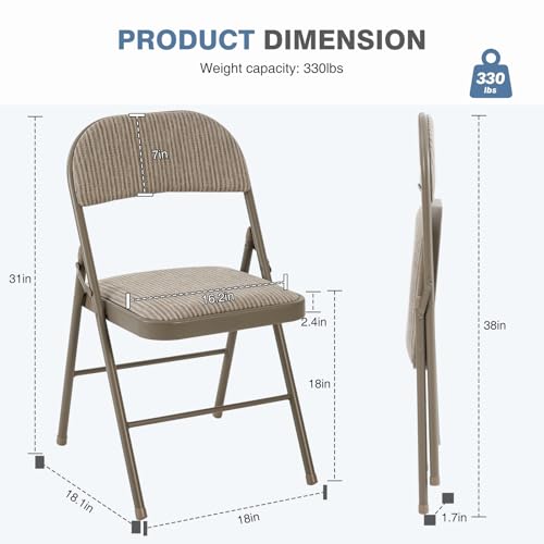 Foldable Padded Outdoor Dining Chairs 2 Pack - Sturdy Patio Seating