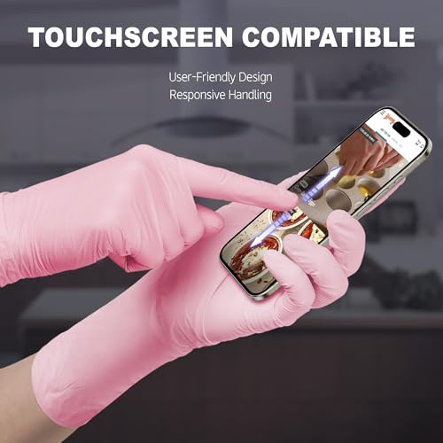SwiftGrip Disposable Nitrile Cleaning Gloves Small 6-mil Cherry Blossom - 12 Inch Cuffs