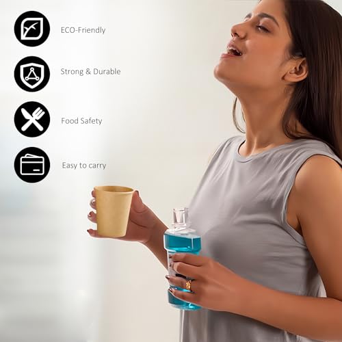 Clawsoff 1200 Pack 3oz Disposable Kraft Paper Cups - Eco-Friendly Bathroom & Party Drinkware Brown
