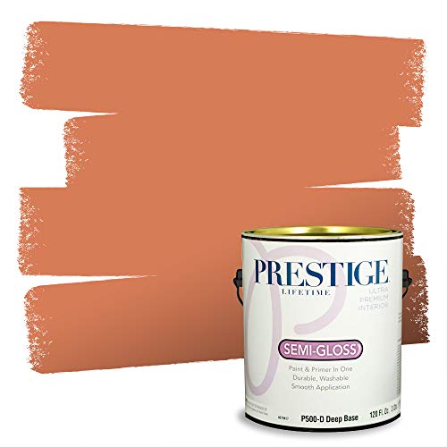 PRESTIGE Paints Interior Paint and Primer In One, 1-Gallon, Semi-Gloss, Comparable Match of Sherwin Williams* Emberglow*
