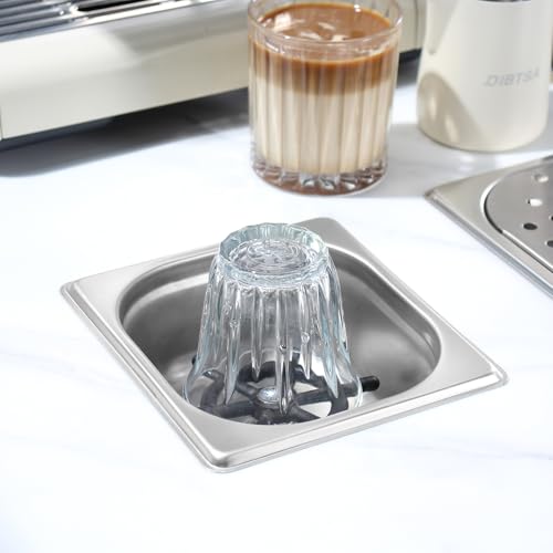 DIBTSA Stainless Steel Glass Pitcher Rinser - 6.9x6.3x2.6 Inch Silver Home & Barware