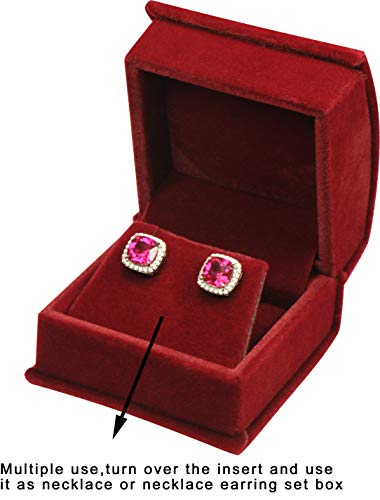 Red Burgundy Color Luxury Velvet Multiple Use Earring Necklace