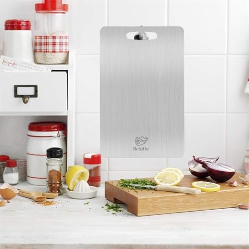 Stainless Steel Cutting Board Set of 3 - Non-Toxic Kitchen Chopping Boards with Handles - 15x11 Inches