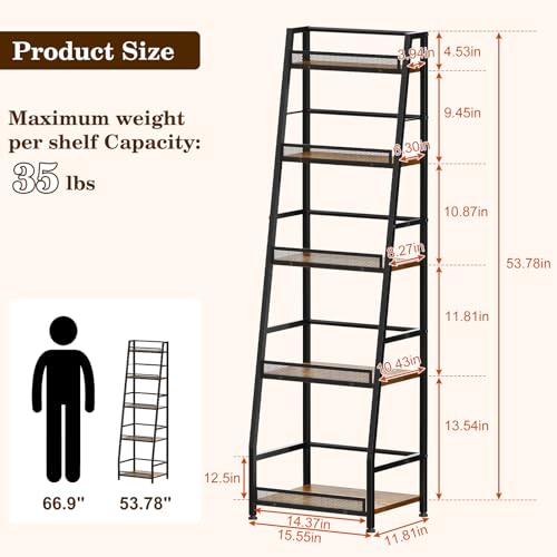 5-Tier Trapezoid Liquor Cabinet for Home Bar Large Capacity - Upgraded
