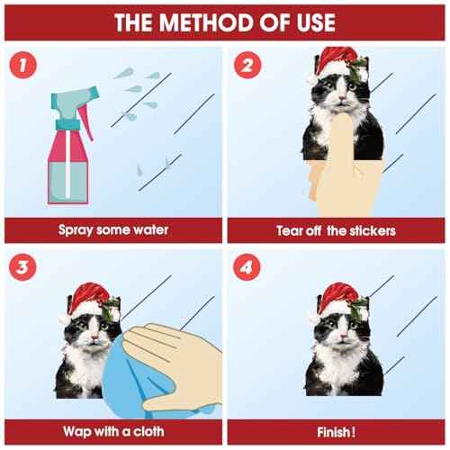 Horaldaily 100 PCS Christmas Window Cling Sticker, Xmas Bell Ball Ornaments Cat Snow for Home Party Supplies Shop Window Glass Display Decoration