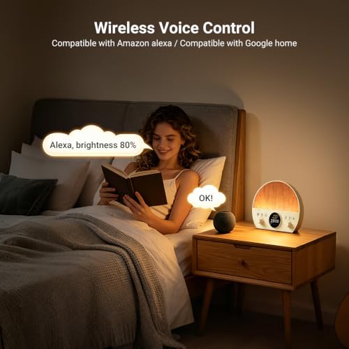 Sunrise Alarm Clock with Smart Wake Up Light, App Control & Sleep Timer