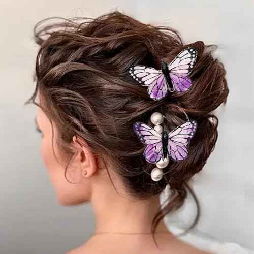 12Pack Artificial Feather Butterfly Christmas Decorations Pink Purple Bridal Butterfly Hair Clips Wedding Wall D?cor Tree Floral Bouquet Party Decor