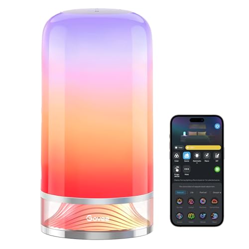 Govee RGBIC Smart Bedside Table Lamp - Small Touch Night Light, Multicolor & Voice Control