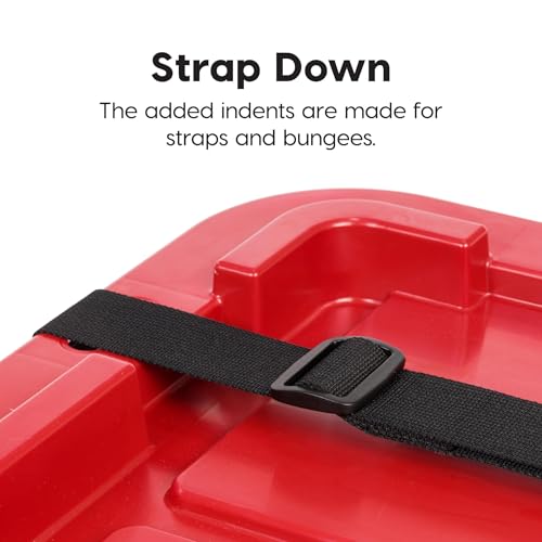 IRIS USA 4-Pack Red Heavy Duty Storage Tote Bins with Lockable Lids - 27 Gallon