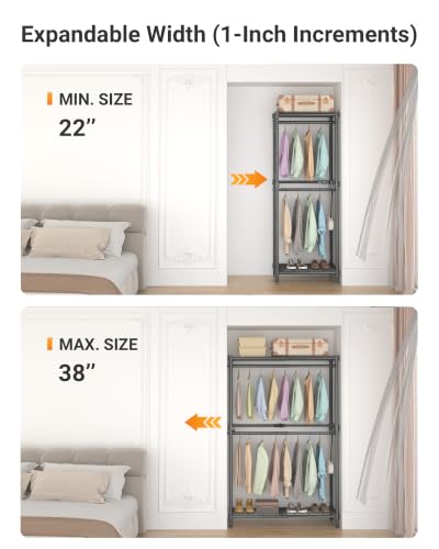 Expandable Closet Organizer System Adjustable Clothes Rack