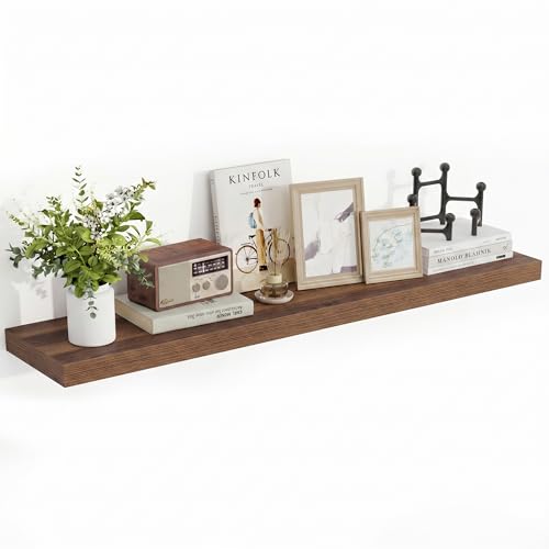 Floating Wall Shelves - Walnut, 48x9.25 Inches, 1 Piece - Modern Wall Storage