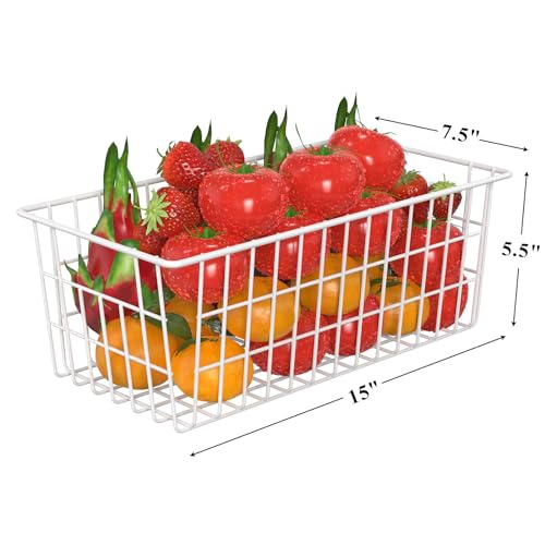 Freezer Organizer Bins for Upright & Chest Freezers - Wire Drawer Baskets, Set of 5