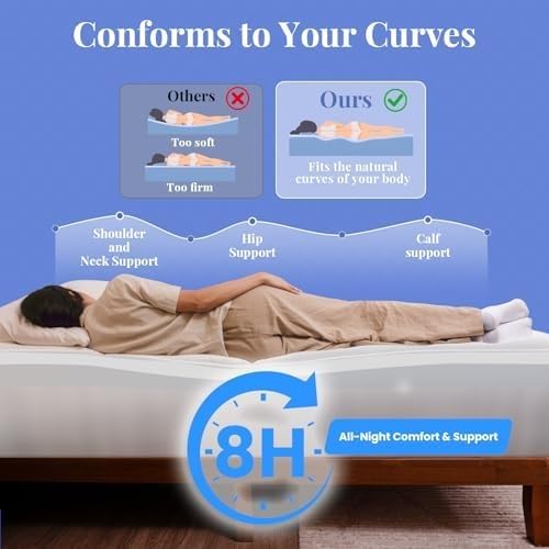Plush 4-Inch Queen Size Cooling Mattress Topper - Gel Memory Foam & Pillow Top, Air Holes