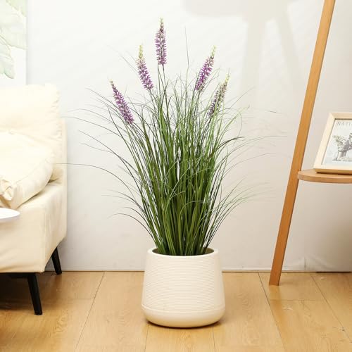 Jexine 4-Pack 3ft Artificial Lavender Plants - Purple Faux Outdoor Potted Flowers