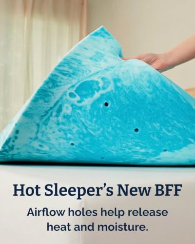 Queen Memory Foam Mattress Topper 3 Inch Cooling Gel Pad - Balances Comfort & Support