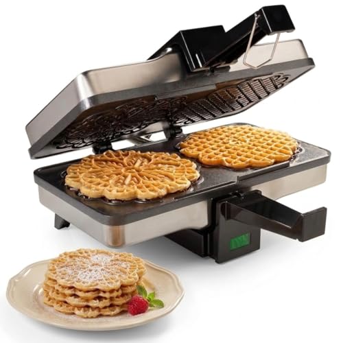 Electric Pizzelle Maker - Non-Stick 5-Inch Cookies, Black Variation
