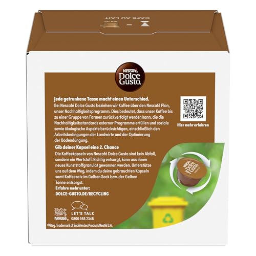 Nescafé Dolce Gusto Café au Lait Coffee Capsules - Pack of 6, 16 Count