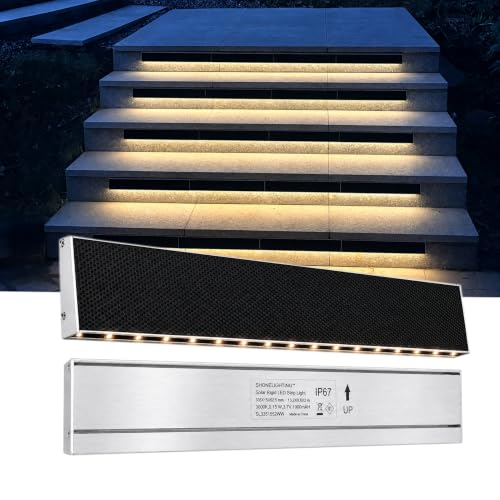 SHONELIGHTING Solar LED Strip Lights Outdoor, Rigid Modular Stair