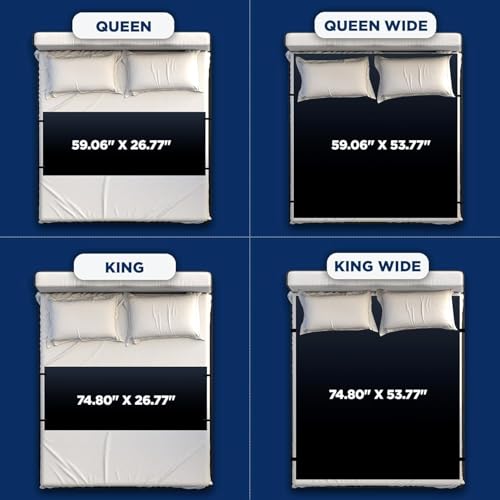 ECOHEAL Queen Wide Tourmaline Grounding Mat for Bed 59”x54” with Sleep Mask & 15ft Cord