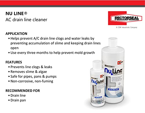 NuLine HVAC Condensate Drain Cleaner - 8oz, Prevents Clogs & Leaks