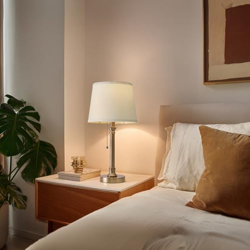 19.5-Inch Warm Gold Small Table Lamps Set of 2 for Living Room & Bedroom - Modern Minimalist Design