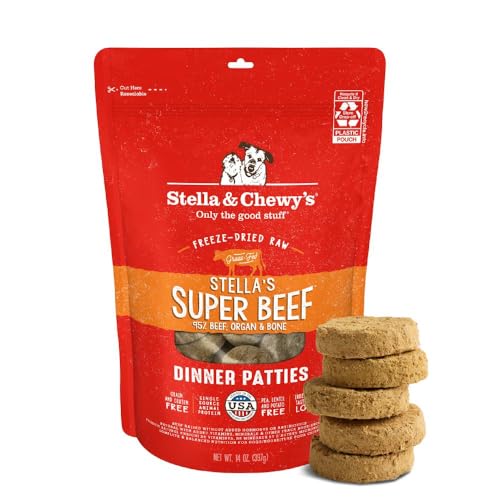 Stella & Chewy's Freeze Dried Dog Food Beef Patties 1lb for Adults & Puppies
