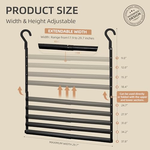 Storage Maniac 2-Pack Adjustable Closet Rod for Hanging Clothes, Black