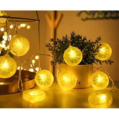 Lemon String Lights, Merdeco 10ft 20 LED Plug in Lemon String Lights Warm White Fairy Lights for Birthday Party Wedding Home Decoration