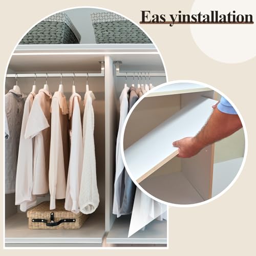 Menkxi 4 Pcs Floating Wall Shelves 30x14 Inch White Wood Shelves Set