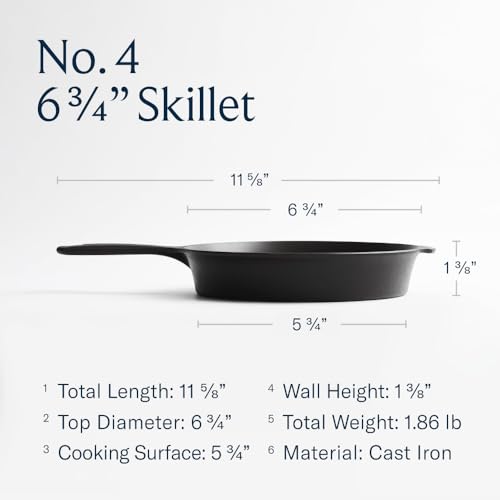 Mini Cast Iron Skillet 6.75-Inch for Single Egg & Small Tasks - Pre-Seasoned, Made in USA