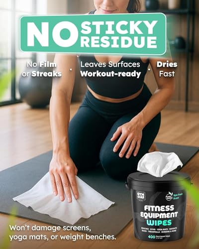 Vincentrix 500 Gym & Yoga Mat Wipes Set with Bucket & Travel Pack - Plant-Based, Fresh Scent