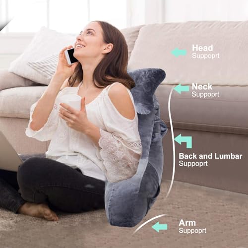 SLIGUY Reading Pillow for Sitting in Bed Couch Adult, Back with arm