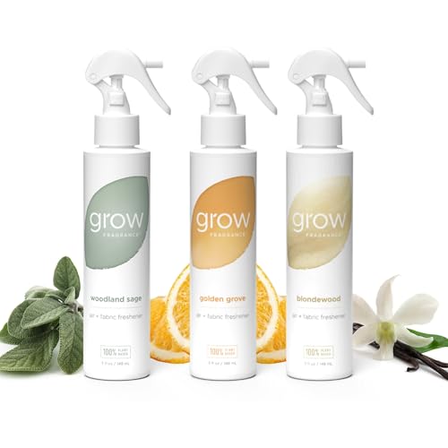 Plant-Based Air Freshener Spray Set - 3 Scents: Golden Grove, Woodland Sage & Blondewood, 5 oz Each