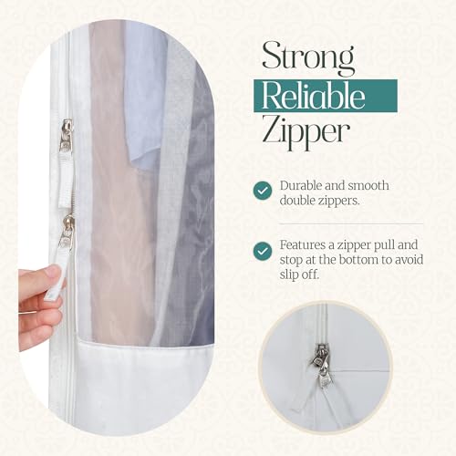 40 Inch Cotton Garment Bag for Hanging Clothes - Moth & Dust Protection, Cedar Blocks, Wide Gusset - Variation of THIS listing