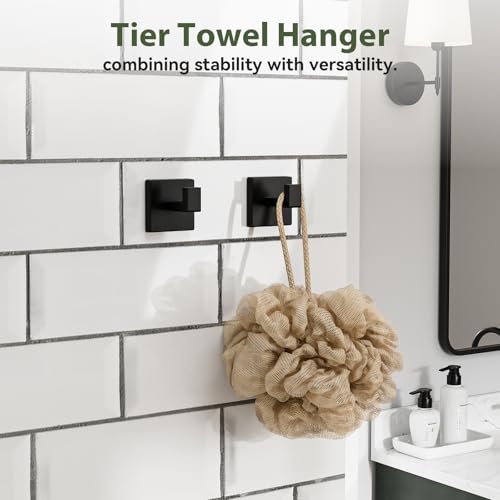 Matte Black Bathroom Accessory Set - 26 Inch 10 Pieces for Towel & Storage