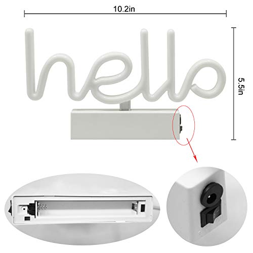 Neon Indoor Night Light, Battery Operated & USB Powered Glowing Neon Decorative Sign LED Light for Room Party Festival Decorations (Warm White)