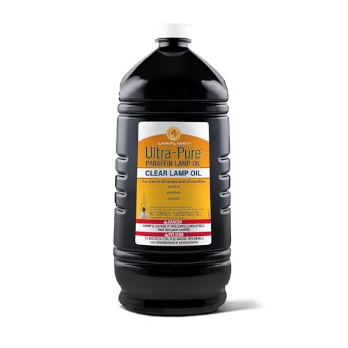 Lamplight Ultra-Pure 128 oz Liquid Paraffin Lamp Oil - Clear, Sootless & Smokeless Indoor Fuel
