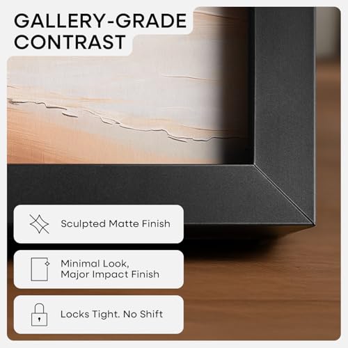 Homeforia 18x24 Black Metal Poster Frame with Glass & 16x20 Mat