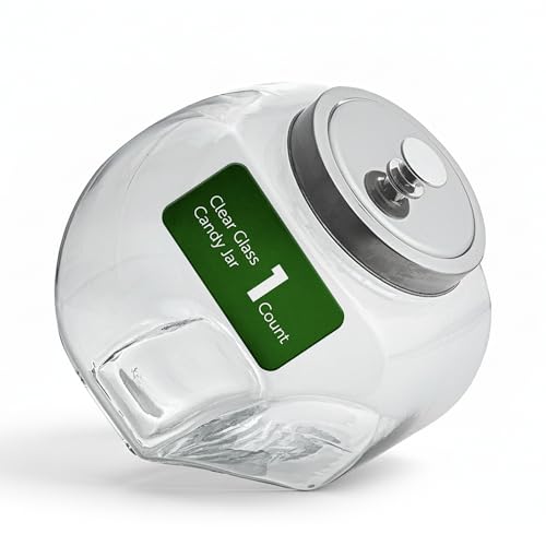 Restaurantware 1 Gallon Clear Glass Candy Jar with Chrome Lid - Wide Opening, Airtight Seal - Model: THIS listing