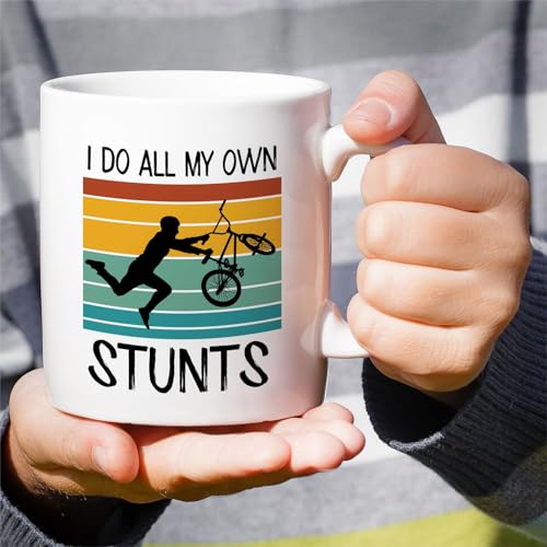 Retreez Mountain Biker Mug, I Do All My Own Stunts, Bike Gift