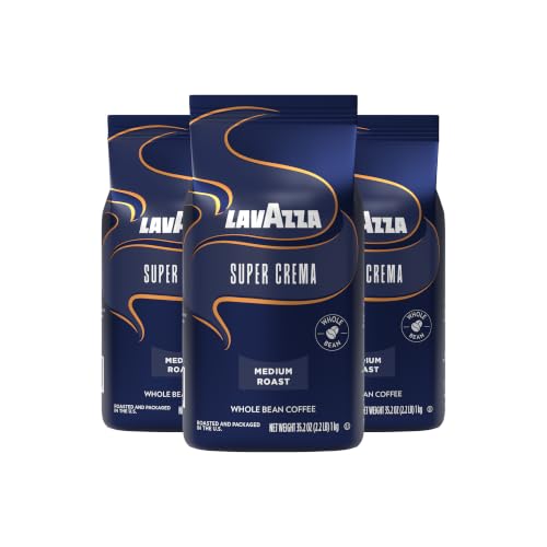 Lavazza Italian "Super Crema" Espresso Whole Bean Value Pack (3 x 2.2