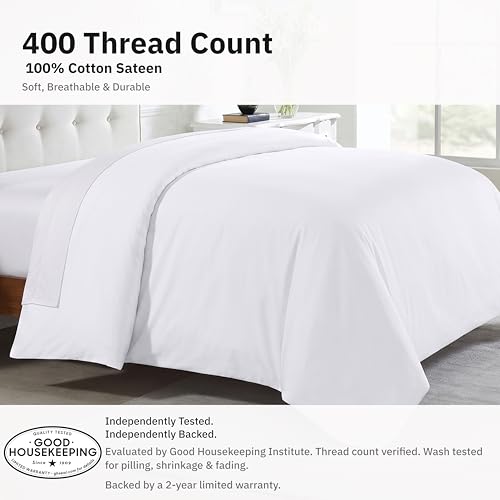 California Design Den Queen Size White Duvet Cover Set 92x90 Bed Linen - No Comforter
