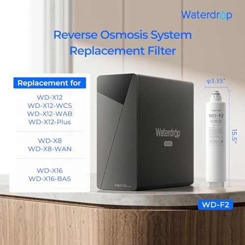 Waterdrop F2 Replacement Water Filter for X8/X12/X16 RO Systems, 6-Month Lifespan