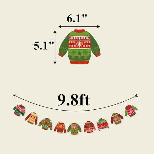 Ugly Sweater Banner Christmas Ugly Sweater Party Decorations, It's About to Get Ugly Party Decor Indoor Outdoor Xmas Winter Holiday Party Decoration Supplies